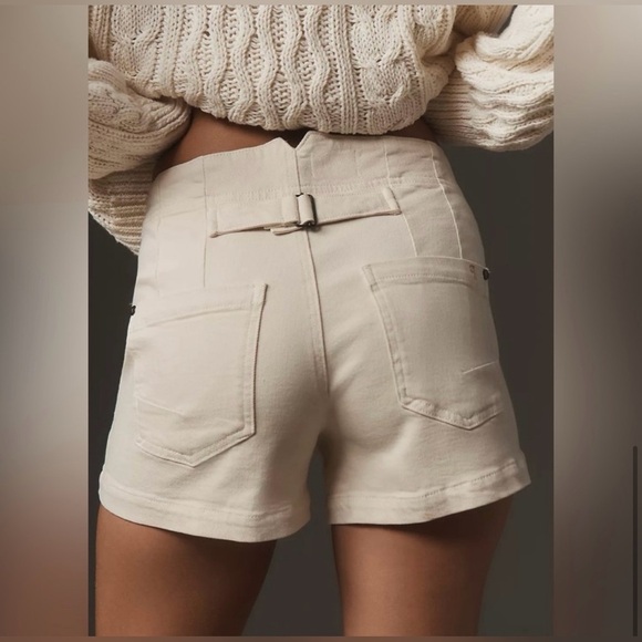 NWOT Anthropologie Pilcro The Kit High Rise Utility Shorts~ Crème~ 32 - Picture 5 of 11